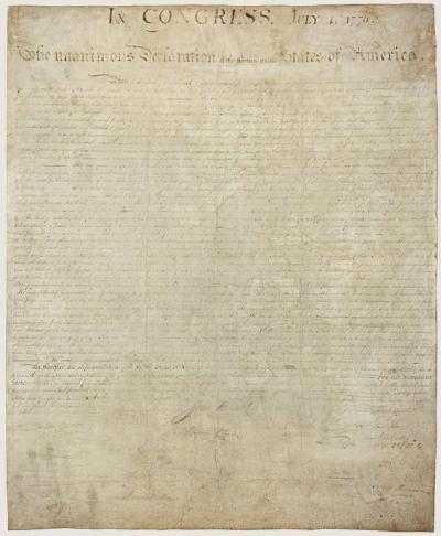 Declaration of Independence - front Declaration of Independence - front